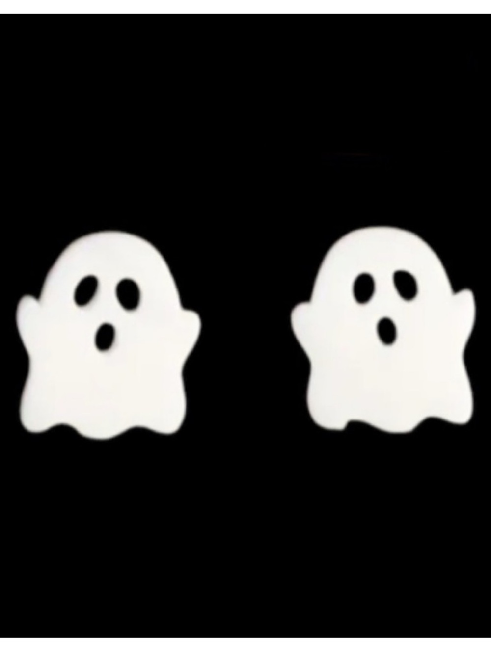 Spooky White Ghost Halloween Stud Earrings